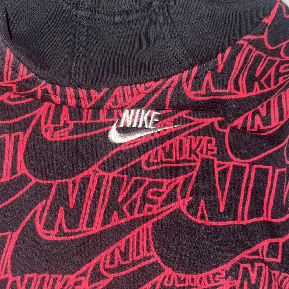 Nike S Kids Black and Red Logo Hoodie